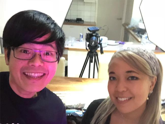 On set! Gogglebox Australia's new recruits Tim and Leanne Lai. Picture: Instagram