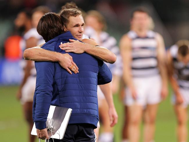 The coach and captain share a special bond. Picture: Daniel Kalisz/Getty Images