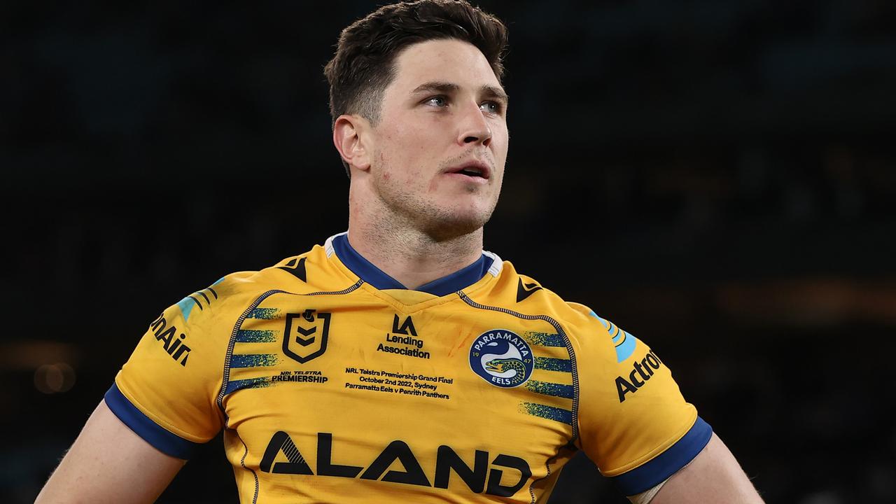 SYDNEY, AUSTRALIA - OCTOBER 02: Mitchell Moses of the Eels looks dejected after defeat during the 2022 NRL Grand Final match between the Penrith Panthers and the Parramatta Eels at Accor Stadium on October 02, 2022, in Sydney, Australia. (Photo by Mark Kolbe/Getty Images)