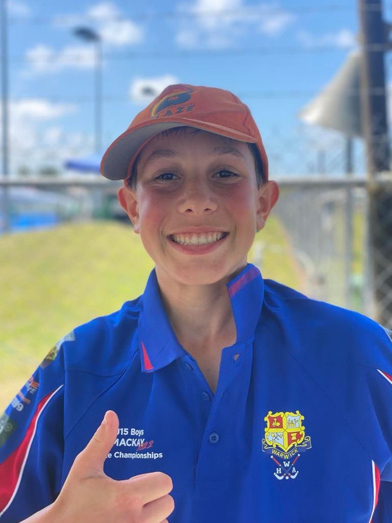 Lachlan Corney is a promising young player on the Warwick u15s and has a big future ahead of him (Photo: Chontelle Bruton/ Warwick Hockey Association)