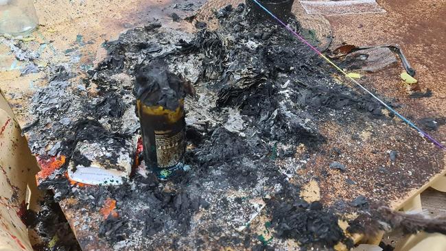 Vandals trashed Genius Childcare in Brinsmead twice in a week, including an attempt to set a table on fire. Picture: Supplied.