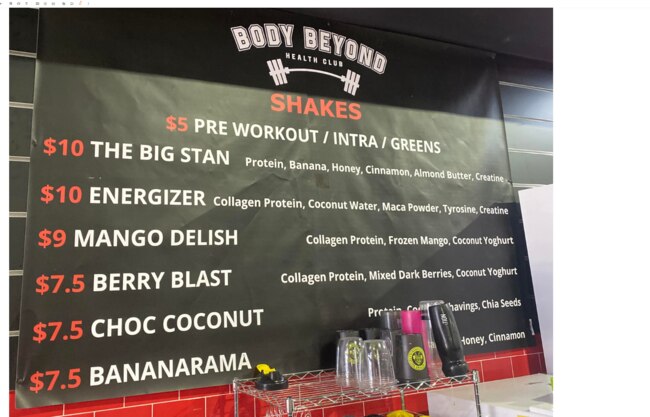 What's on the menu at BodyBeyond's protein bar.