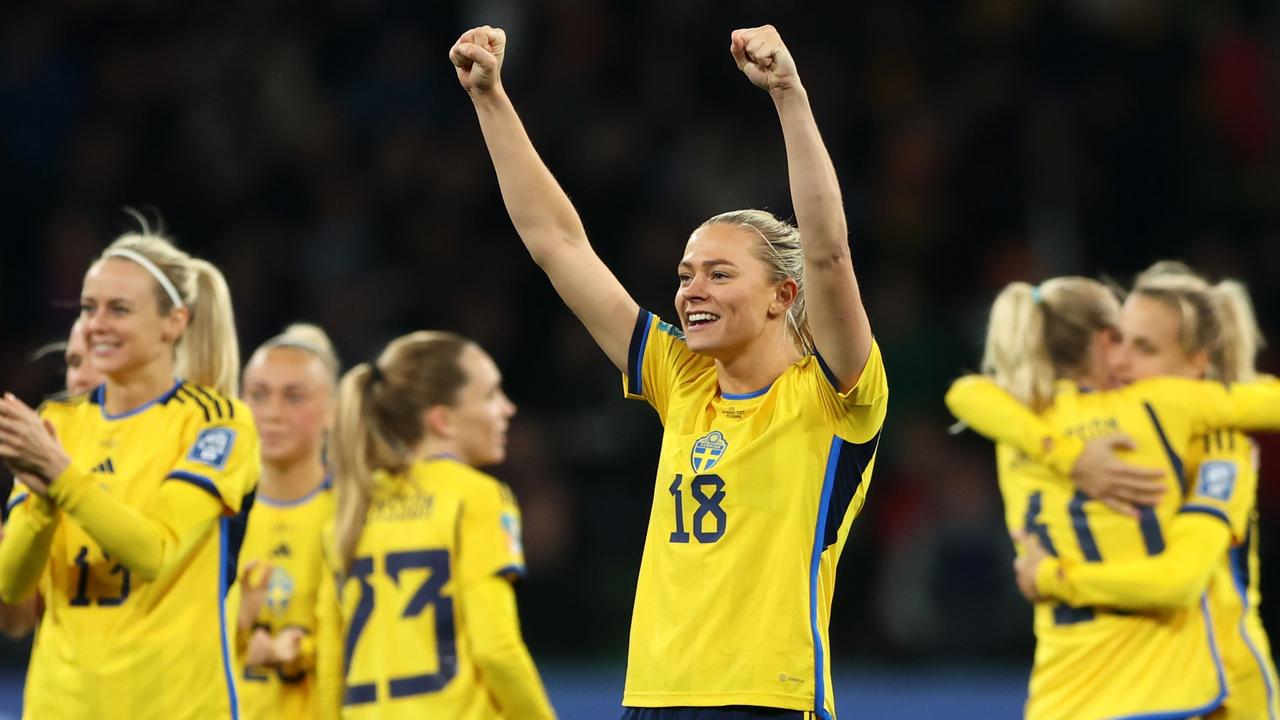 Sweden’s players celebrate. Picture: Robert Cianflone/Getty Images