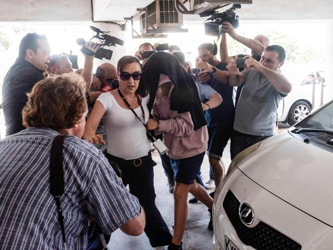 The British woman arriving at court back in 2019. Picture: Iakovos Hatzistavrou/AFP