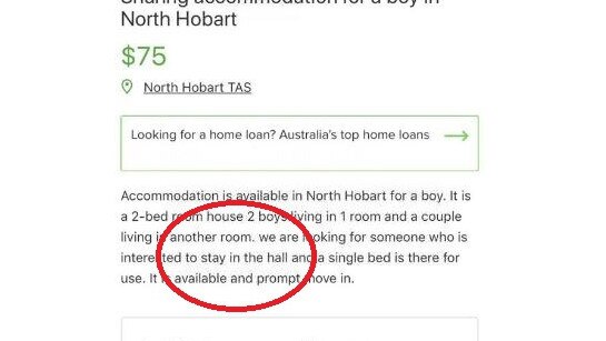 Rent ad for North Hobart shows depths of housing crisis, says Labor.