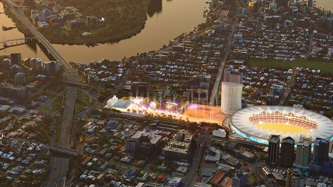 An artist impression of the Gabba redevelopment.