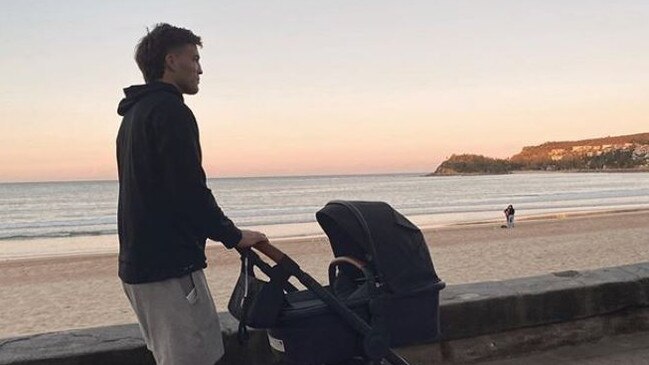 Jack Viney on pram duties. Picture: Instagram