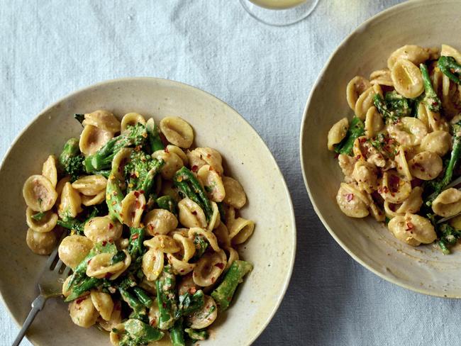 EMBARGO FOR TWAM, 15 MARCH 2025. FEE MAY APPLY. Broccoli and Walnut Orecchiette from The Food for Life Cookbook: 100+ Recipes Created with Zoe, by Tim Spector, published by Penguin Random House. RRP $59.99. Photo: Issy Croker