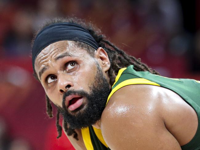 BEIJING, CHINA - SEPTEMBER  #5 Patty Mills of Australia in action  during the 3rd place game of 2019 FIBA World Cup match between France and Australia at Beijing Wukesong Sport Arena on September 15, 2019 in Beijing, China.(Photo by Lintao Zhang/Getty Images)