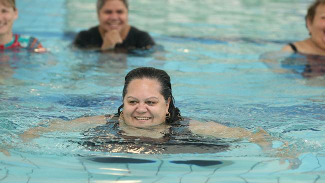 May Bury is one of about 1400 patients and clients to enjoy Palmerston Regional Hospital’s hydrotherapy pool. Picture: Glenn Campbell