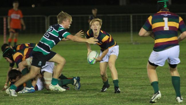 Tate McDermott pictured in 2014 when playing for Sunshine Coast Grammar School against Matthew Flinders Anglican College. Picture: Brett Wortman.