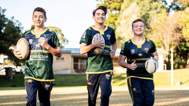 AAP Northern District Times LÃ&#138;-R Ã&#138;Luke &amp; Angus Lochrin &amp; Riley Price photographed on the field outside Harry Anderson Park Pavilion in Ryde Park on Friday, 26 June 2020. The Council waives fees for sports clubs. (AAP Image / Monique Harmer)