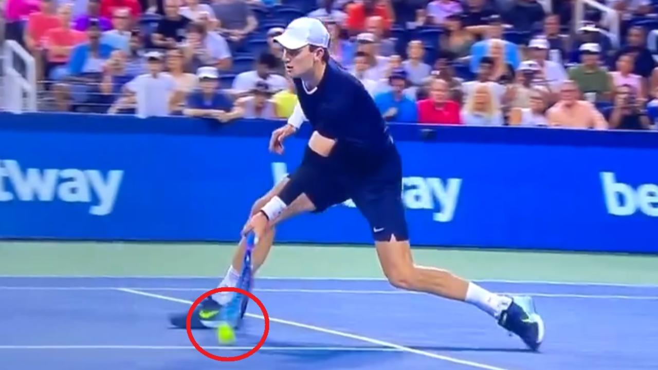 The controversial final point of the match. Credit: Tennis TV.