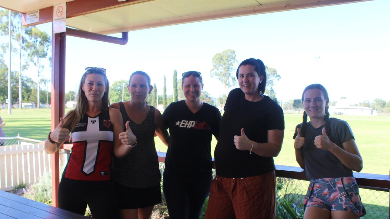 Women's players Natalie Fenton, Tameka Swift, Elise Groger, Kayla Smith and Melissa Jayne Cox. Photo: Laura Blackmore