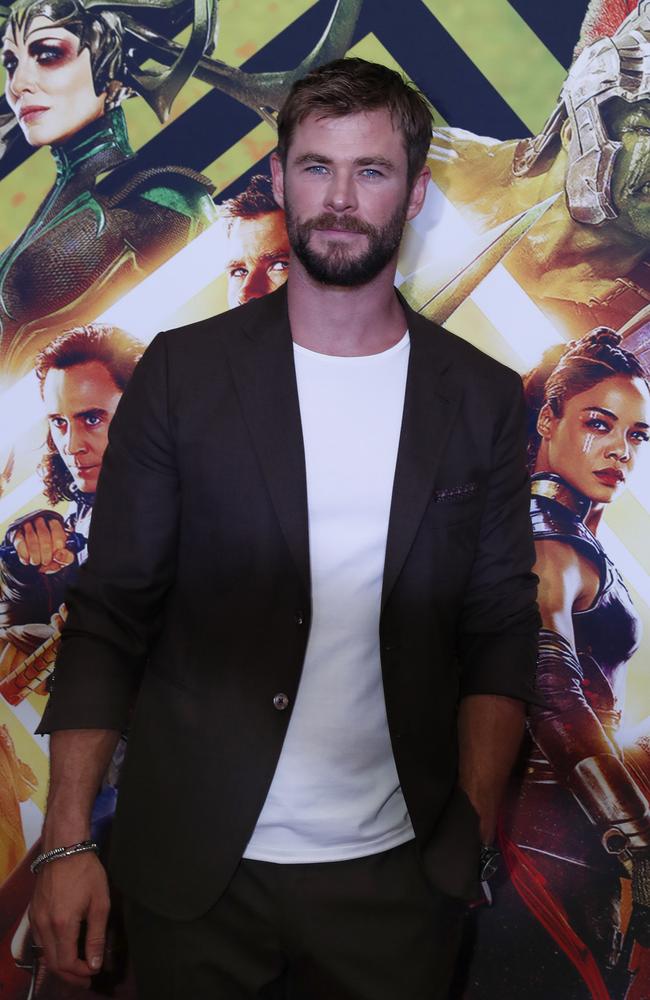 Australian actor Chris Hemsworth on the red carpet at the Thor: Ragnarok premiere at Event Cinemas, Robina. Picture: AAP Image/Regi Varghese.