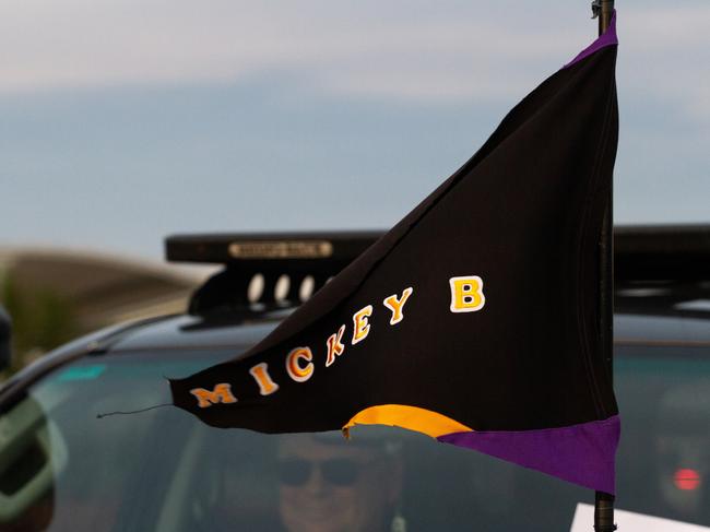 A personalised flag adorned one of the students arrival cars.