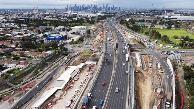 Construction on the West Gate Tunnel project in Yarraville. Picture: Aaron Francis