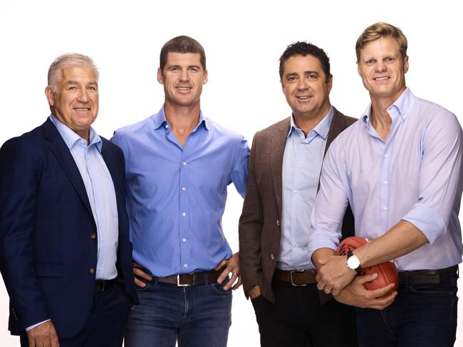 Gerard Healy, Jonathon Brown, Garry Lyon and Nick Riewoldt for the 2020 season of On the Couch for Fox Footy.