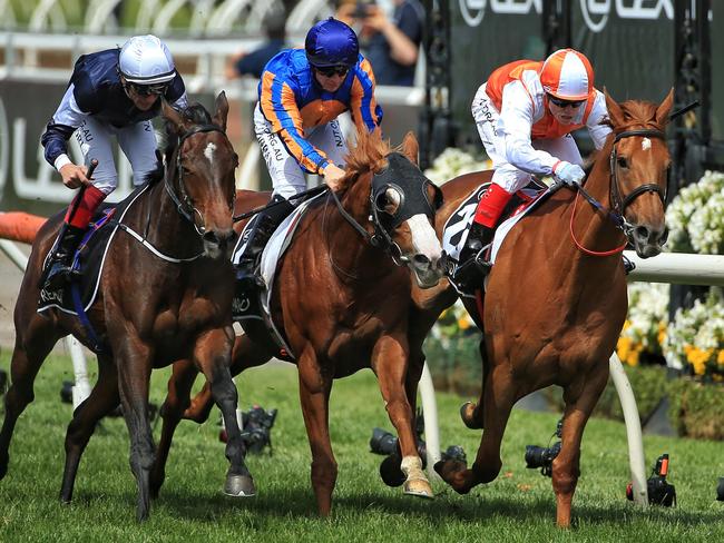 2019 Melbourne Cup Day at Flemington Racecourse, Melbourne, Victoria. Jockey Craig Williams wins the Melbourne Cup on Danny O'Brien trained Vow and Declare. Picture: Mark Stewart