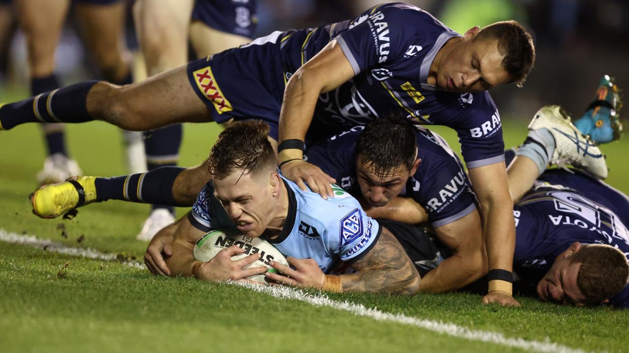 Cameron McInnes scored a try for the Sharks against North Queensland. Picture: Mark Metcalfe/Getty Images