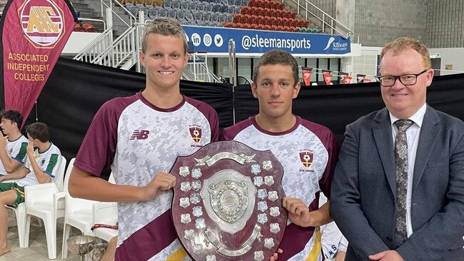 Sam Thorpe, middle, after St Peters AIC win earlier this year.