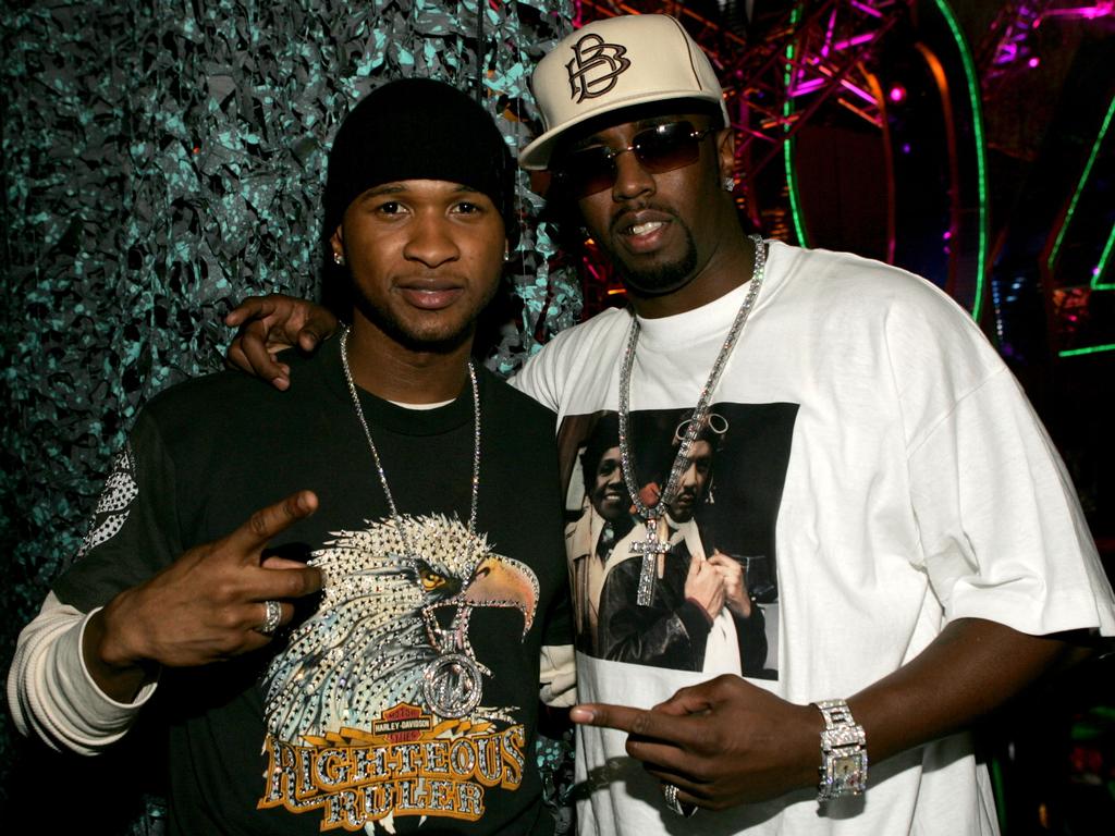 Usher, seen here in 2004 with Diddy, was one of the rapper’s protégés. Picture: Frank Micelotta/Getty Images