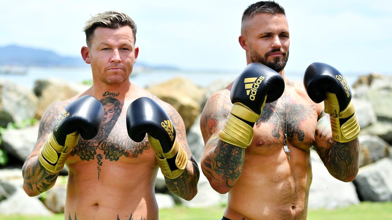 Todd Carney and Sandor Earl will fight separately at the All Stars Fight Night in Townsville on Friday. Picture: Alix Sweeney