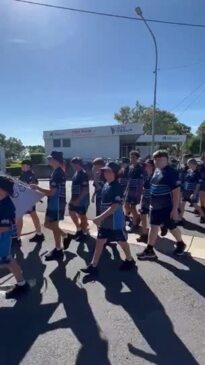 The Anzac Day parade in Hervey Bay.