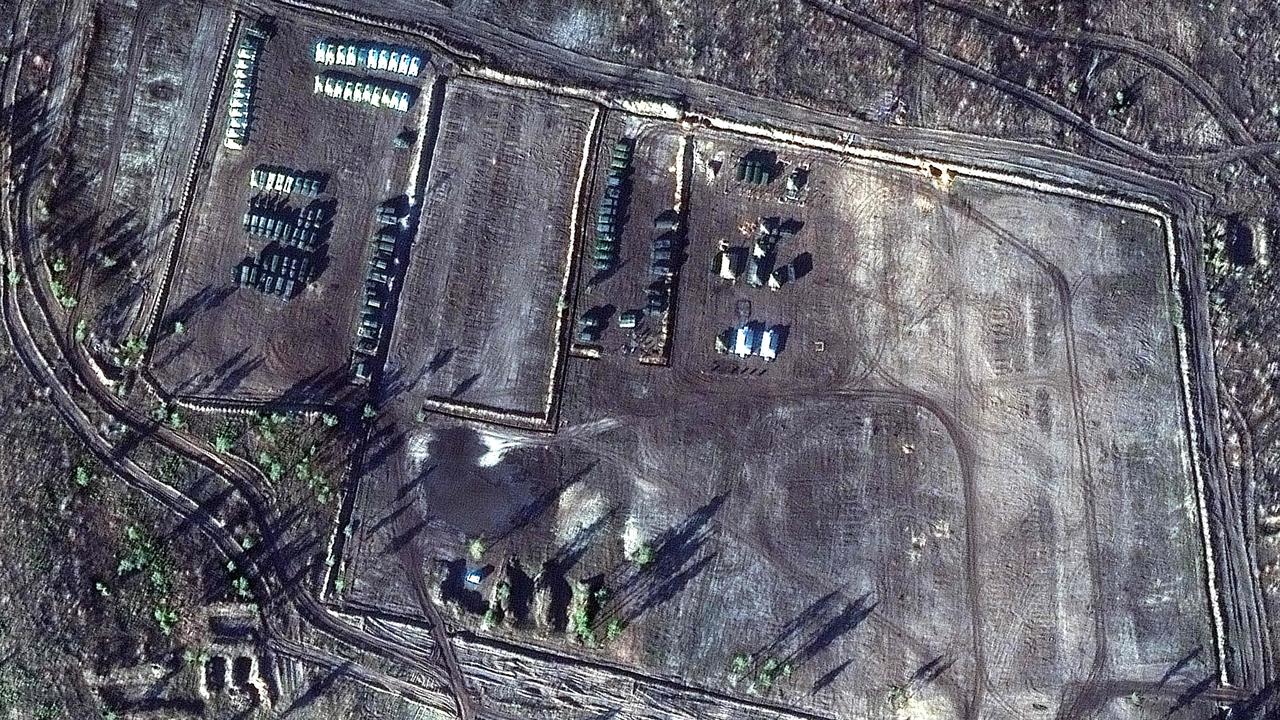 This satellite image released by Maxar Technologies on December 5, 2021, reportedly shows Russian ground forces equipment at the Pogonovo training area in Russia, on November 26, 2021. Picture: Satellite image Â©2021 Maxar Technologies / AFP.