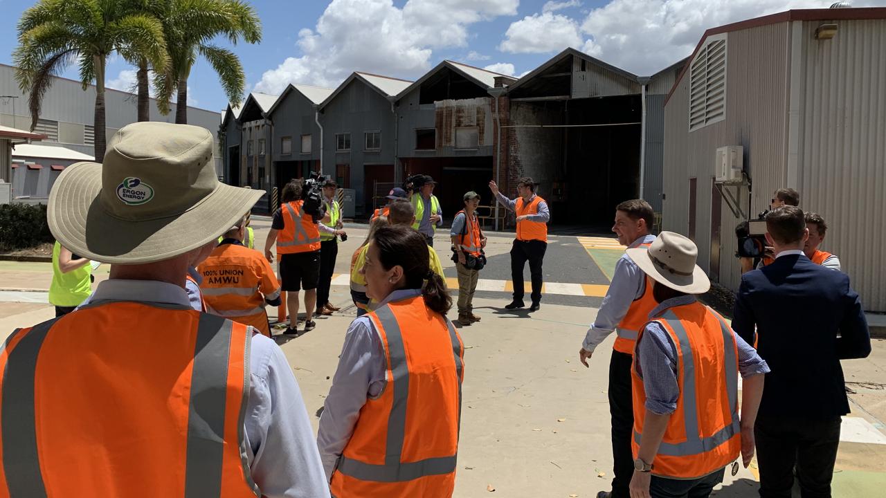 SITE VISIT: Premier Annastacia Palaszczuk, Treasurer Cameron Dick, Transport Minister Mark Bailey, Minister for Manufacturing Glenn Butcher, Rockhampton MP Barry O'Rourke and Keppel MP Brittany Lauga toured Rockhampton’s former Aurizon rail manufacturing site last week.