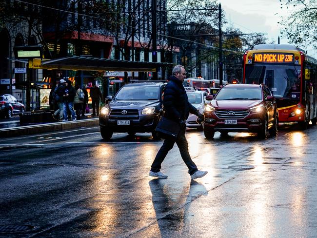 Wet Adelaide streets, Friday June 18, 2021 - pic Mike Burton