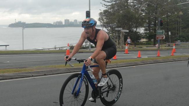 Action from the sprint event at the 2023 Mooloolaba Triathlon.