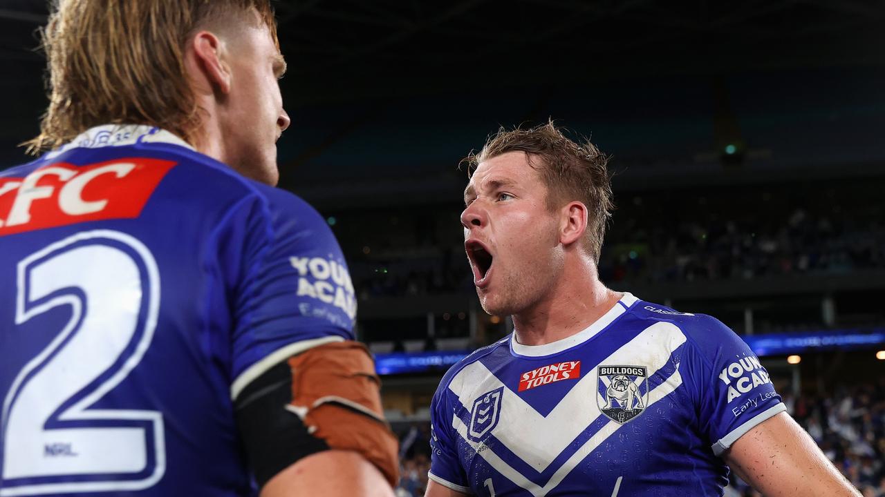 Matt Burton celebrates a wild victory over the Cowboys. Photo by Cameron Spencer/Getty Images