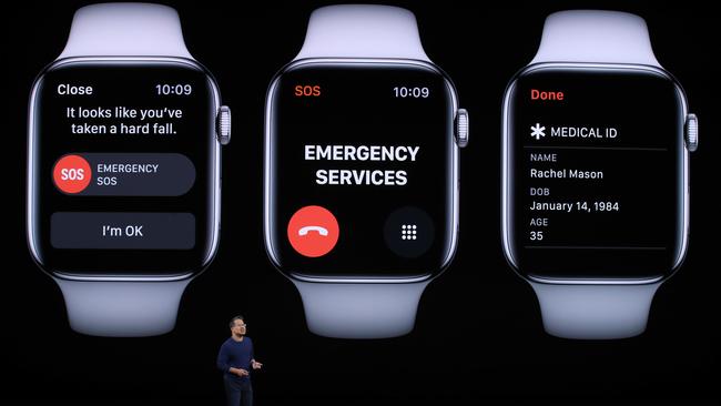 Apple’s Stan Ng talks about the new Apple Watch Series 5. Picture: Justin Sullivan/Getty Images/AFP