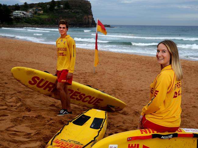 Mia Roberts on the beach at Avalon, where she saved a life. Picture: Martin Lange