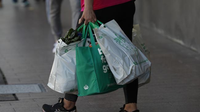 The phasing out of 15 cent plastic bags meant that more paper bags were needed in stores, Woolworths said. Picture: NCA NewsWire / Nikki Short