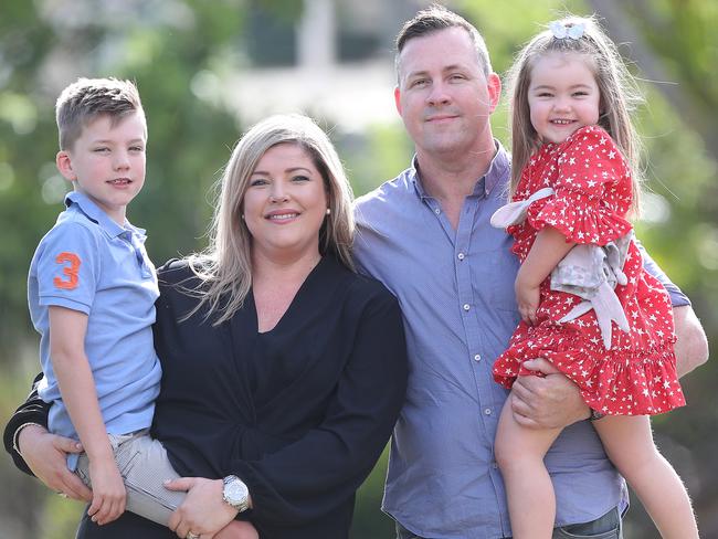 Fiona and Michael Webb with children Cooper 7 and Stella 3. Picture: Peter Wallis