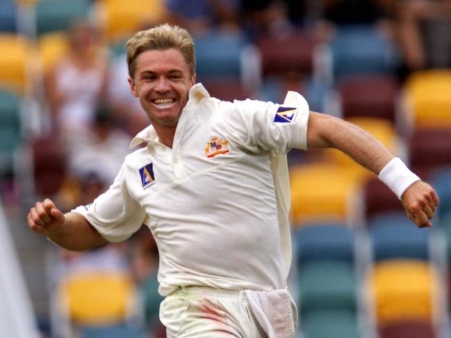 Muller celebrates a wicket for Australia against Pakistan in 1999. Picture: Phil Hillyard