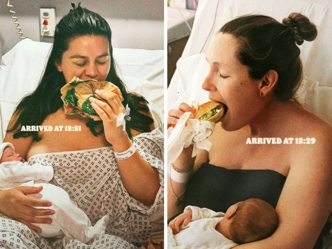 ‘Too far’: Men rage at post-baby burger photo. Picture: Burger King