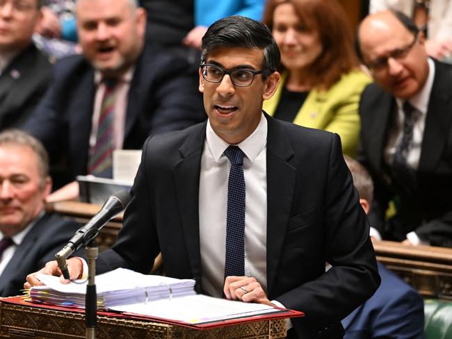 Britain's Prime Minister Rishi Sunak has refused to say whether he thinks the Sussexes should be invited to King Charles’ coronation. Picture: AFP