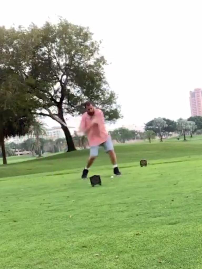 See Adam Sandler re-create 'Happy Gilmore' golf swing