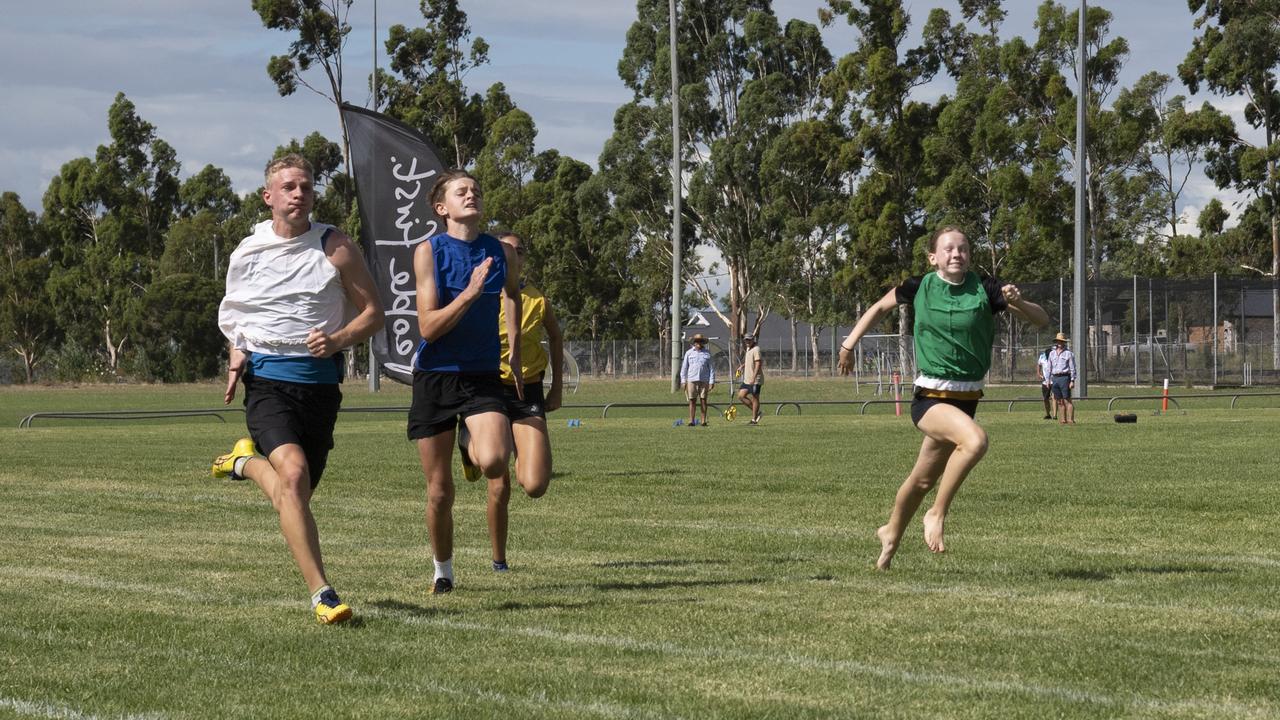 Amara Clemens wins the Greg Gabbett Youths Under 18 Boys and Girls 120 metres. The Arthur Postle Gift in Pittsworth. Saturday 18th January, 2025. Picture: Nev Madsen.