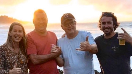 Scott Morrison threw up a shaka while on holiday in Hawaii