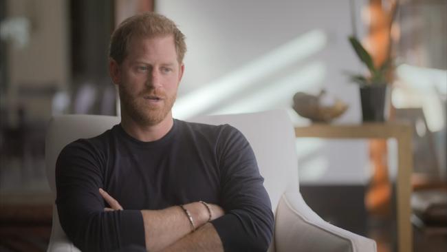 Prince Harry talked about the topic of royalty and romance while camera rolled on Netflix. Picture: Netflix