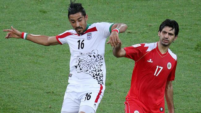 Ghoochannejhad in actin fro Iran during the 2015 Asian Cup. (George Salpigtidis)