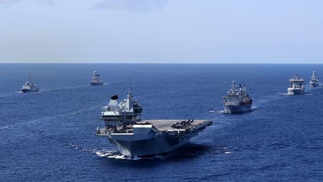 The UK Carrier Strike Group flexes its muscles … seaborne deterrents to China’s aggression will be discussed at next week’s G7 summit.