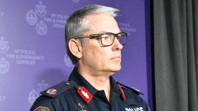 NT Police assistant commissioner Travis Wurst speaking at a press conference on December 11, 2023.