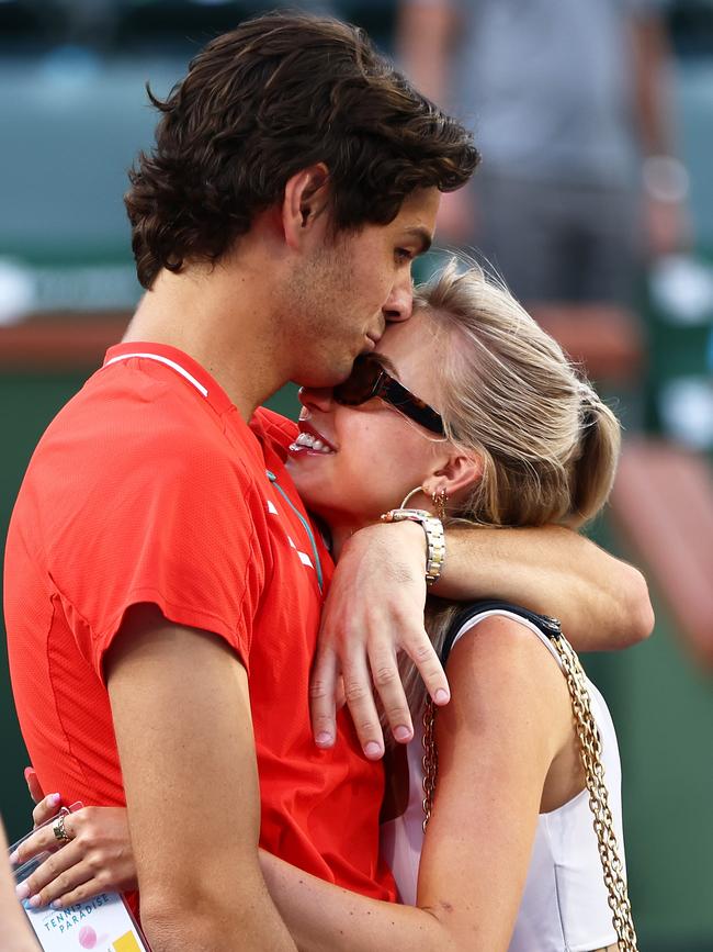 With long-term boyfriend Taylor Fritz. Picture: Clive Brunskill/Getty Images