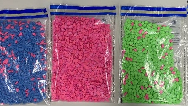 Over 2kg of ecstasy was intercepted by SA Police and Australian Border Force on Friday. Picture: SA Police