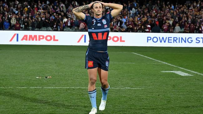 Nicho Hynes didn't get much of a chance to do anything on debut. Picture: NRL Imagery